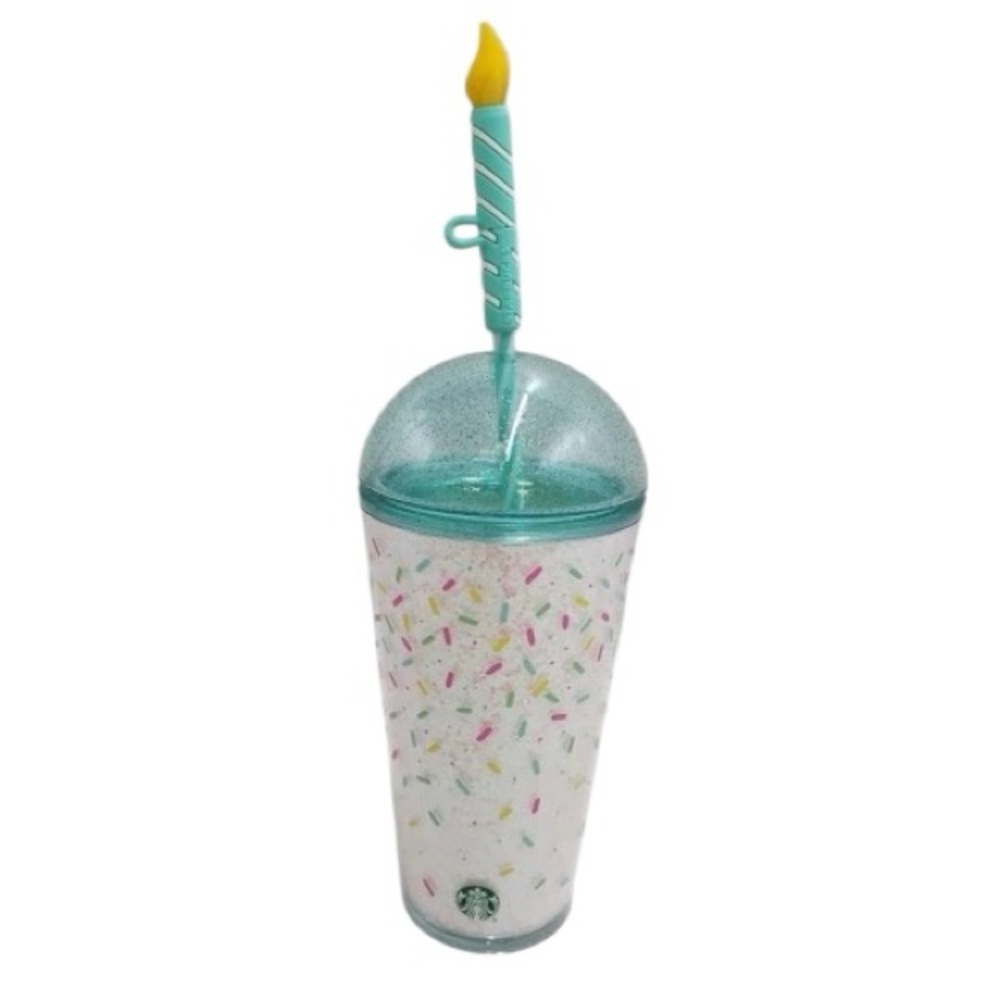 Starbucks Birthday Sprinkle Tumbler Teal Lid Candle Straw Cup 2025